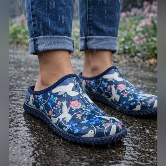 Western Chief Shoes - Western Chief Blue and Pink Winter & Rain Boots Floral Design